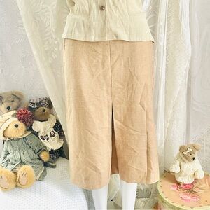 LOFT Wool Blend Tan Pencil Skirt